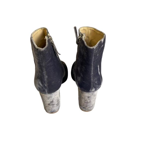 Zara Basic Collection Women's Steele Blue Velvet Ankle Boots Size 36 EU - Picture 5 of 6